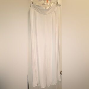 White Draped Wide Leg Pants Medium